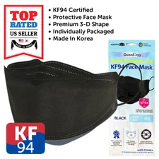 KF94 BLACK Face Protective Safety Mask Made in Korea Adult KFDA Approved