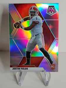 2021 NFL Mosaic Draft Picks "JUSTIN FIELDS" #5 SILVER Holo ROOKIE! Chicago BEARS