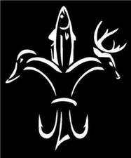 Vinyl Decal for Window - Duck, Fish, Deer Hunting  Fishing 