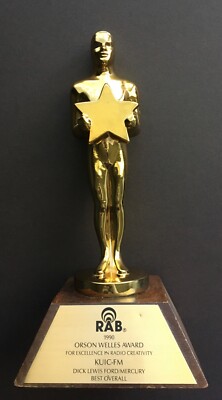 Vintage 1990 Radio Advertising Bureau Orson Wells Award Radio Creativity  Ford