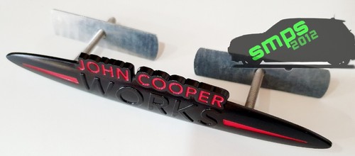Mini R55 Jcw Personnalisé John Cooper Works Badge Noir/Red 145mm x 25mm Boulon
