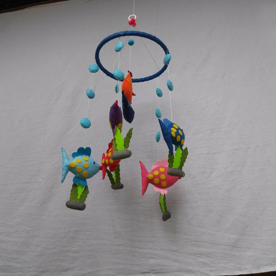 婴儿婴儿床移动/挂墙儿童房礼品装饰 3D 手工毡 MACRAME — 第 4/4 张图片