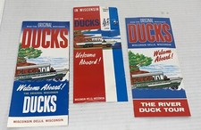 3 LOT Wisconsin Dells DUCKS Boating Brochures Vintage Lake Delton Vacation