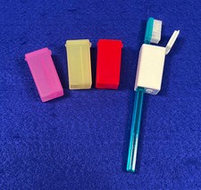 Vintage Tupperware Toothbrush Covers for Travel, Camping and Home - Set of Four