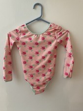 SweetHoney Girls 8 8Y Long Sleeve Floral Leotard 90 Polyester 10 Spandex Pink