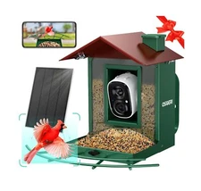 Osoeri Bird Feeder with Camera - AI Detective Auto Films Bird Action, Live Wi...