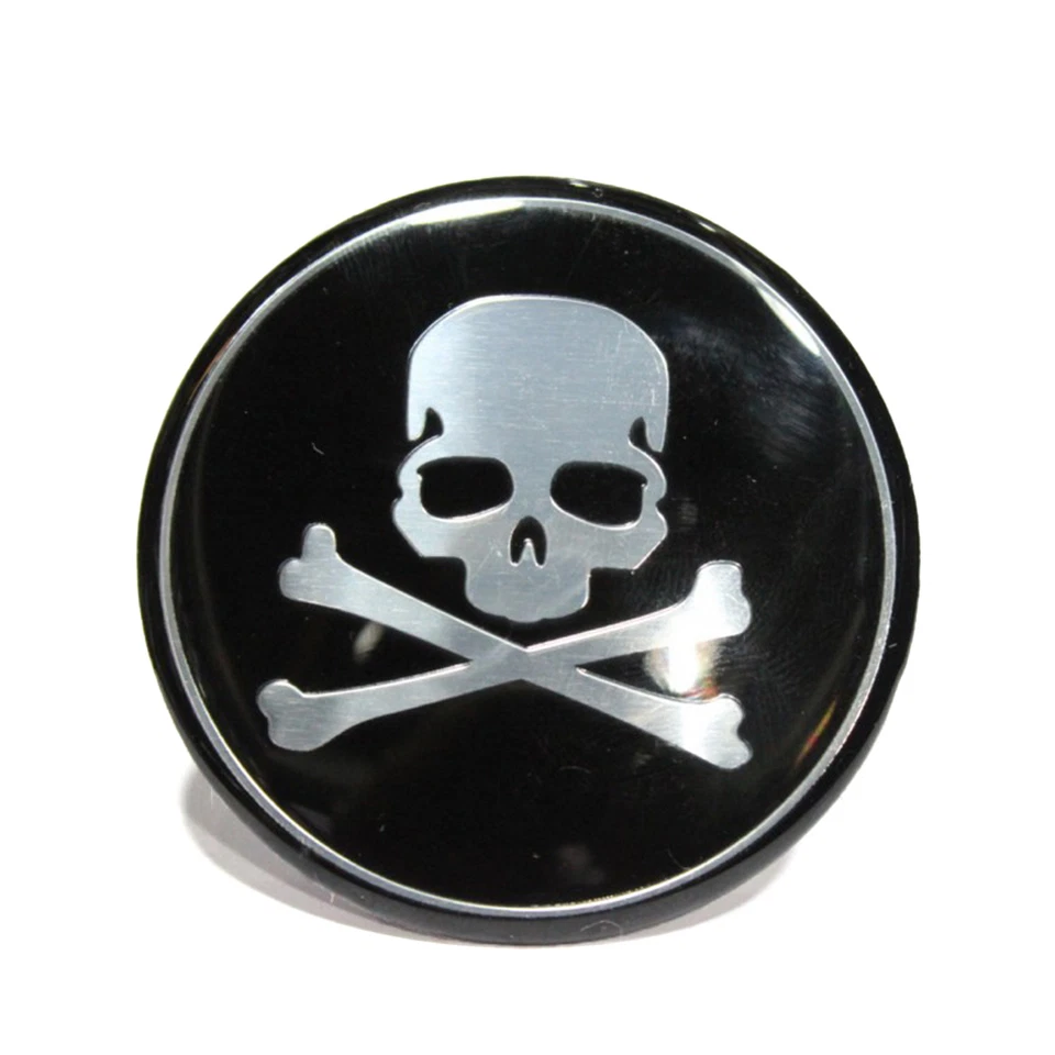 Tapacubos centrales de rueda de coche SUV 4x 56 mm metal cruz calavera logotipo emblema pegatina Foto 2 de 4