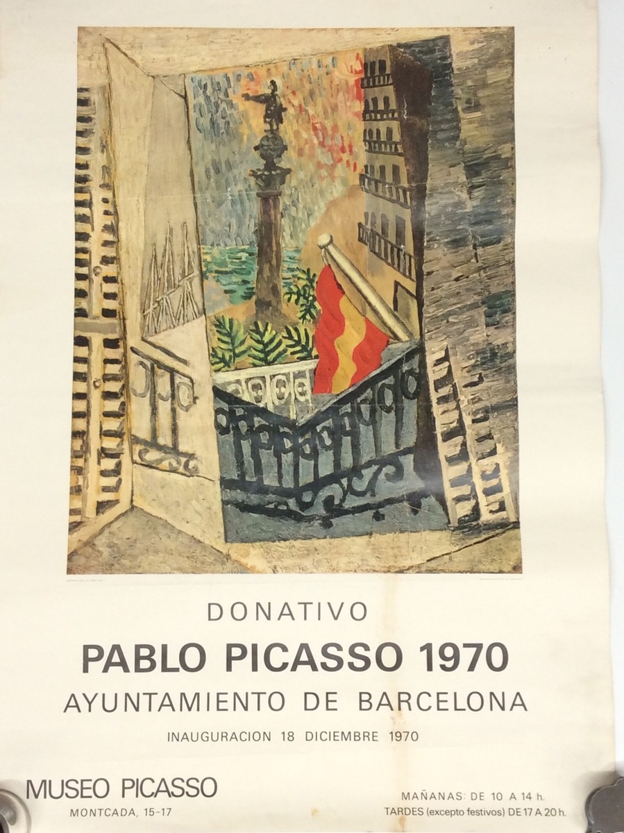 Vintage 1970 Spanish Picasso Art Museum Exhibition Poster Vintage 1970 Spanish Picasso Art Museum Exhibition Poster