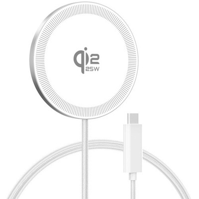 25W Magnetic Wireless Charging Pad: Qi2.2 Qi2 MagSafe Fast 1 Pack, White 