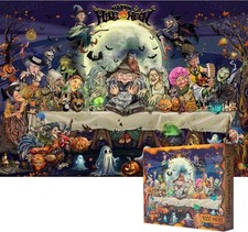 Halloween Jigsaw Puzzle 1000 Piece for Adult Family,Horror Halloween Witches Gho