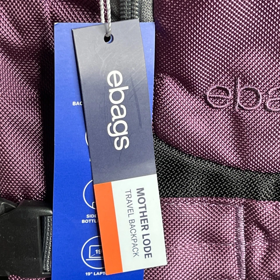 Ebags Mother Lode Travel Backpack Purple Convertible Luggage Expandable New - Image 4 of 4