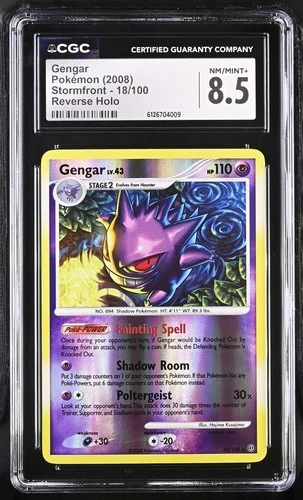 CGC 8.5 Gengar 2008 Stormfront 18/100 Reverse Holo Pokemon Card