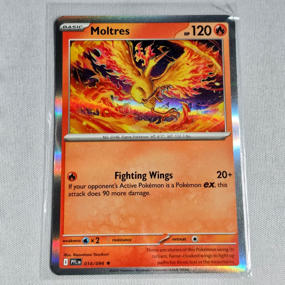 Pokemon Moltres 014/094 Phantasmal Flames Rare Holo English ME02 2026