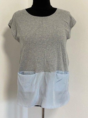 Women COS shirt grey cotton silk M