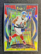 2024 Panini Select - Concourse Malik Nabers #29 Red & Yellow Shock Prizm (RC)