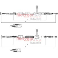 2X Metzger Handbremsseile Hinten Passend FÜR Alfa Romeo 147