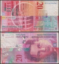 Switzerland, 20 Franken, 20(03), VF+, P-69