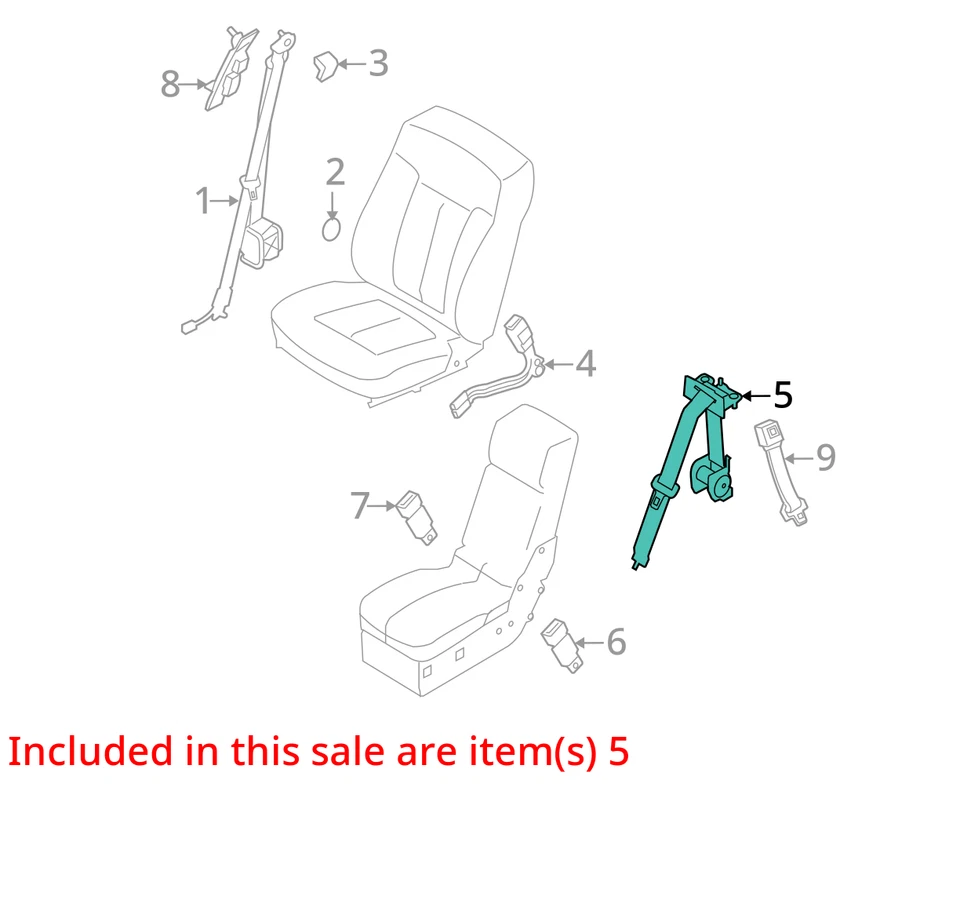 Seat Belt Front Bench 40/20/40 Center Fits 11-14 FORD F150 PICKUP 2573650 Foto 3 de 4