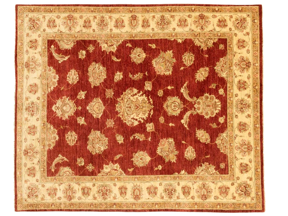 Afghan Chobi Ziegler Alfombra Hecha A Mano 160x190 Cuadrada Beige - Imagen 1 de 4