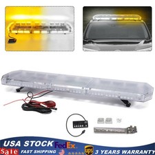 48 88-led Strobe Light Bar Emergency Warn Beacon Tow Truck Response Amber White