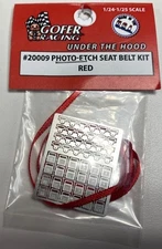 Gofer Racing 1/24  1/25 Photo-Etch Seat Belt Kit Seat #20009 Red