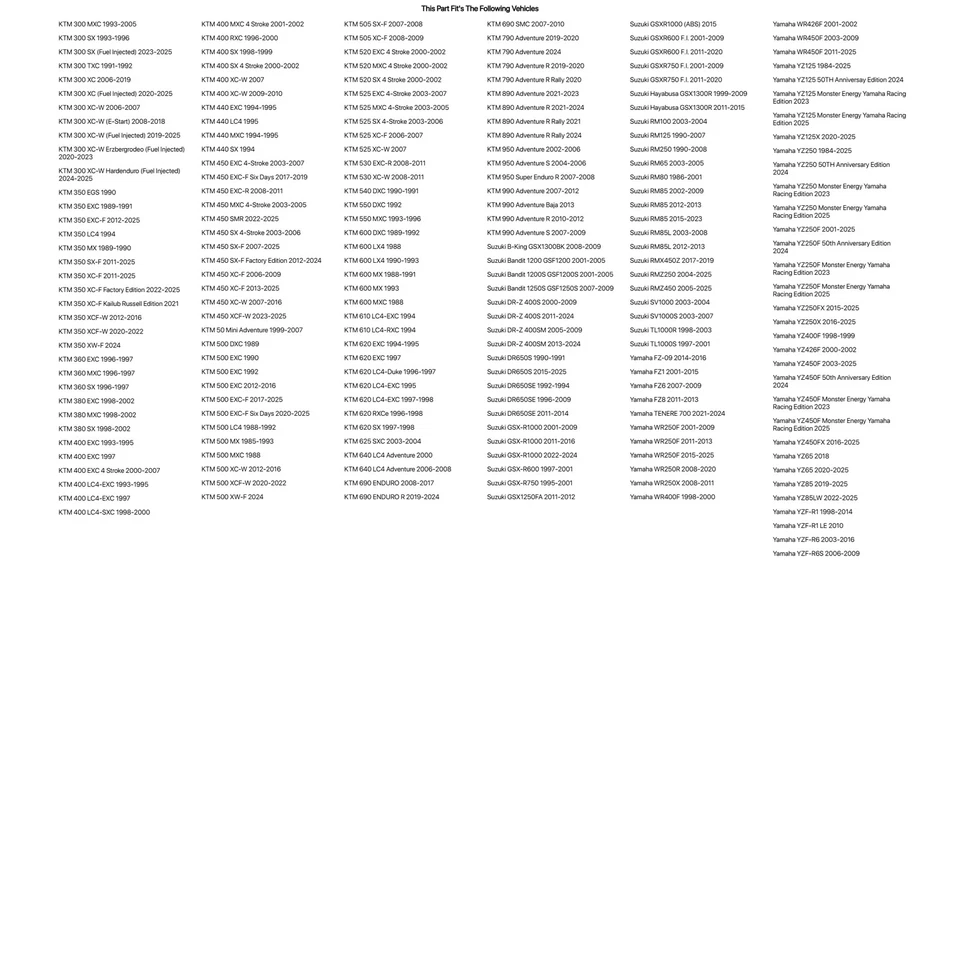 Kit de reparación de pernos ajustadores de cadena Tusk Swing Arm para KTM 50 Mini Adventure 1999 Foto 3 de 4