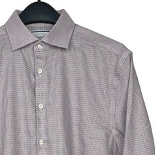 Charles Tyrwhitt Mens 16/35 Slim Fit 100 Cotton NON IRON Dress Shirt Red Blue