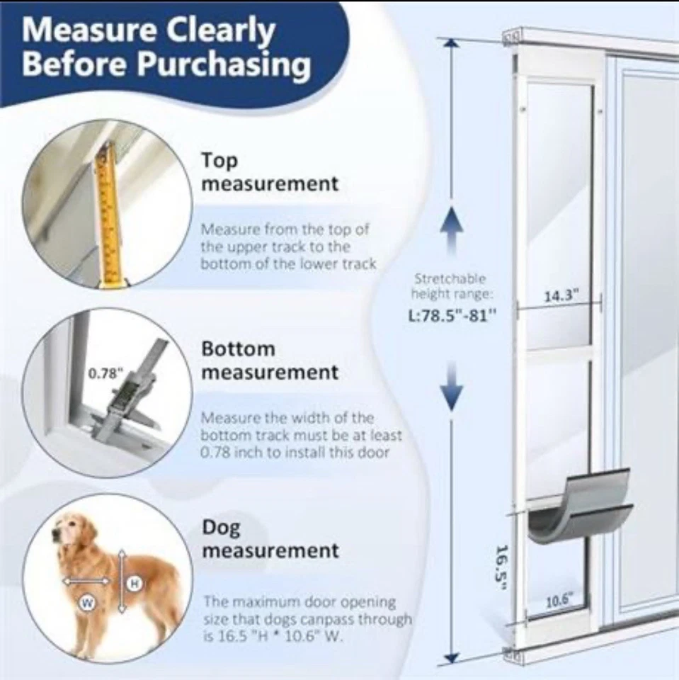 Dog Door for Sliding Glass Door (3-Flap Thickened Weatherproof Model) - Image 2 of 3