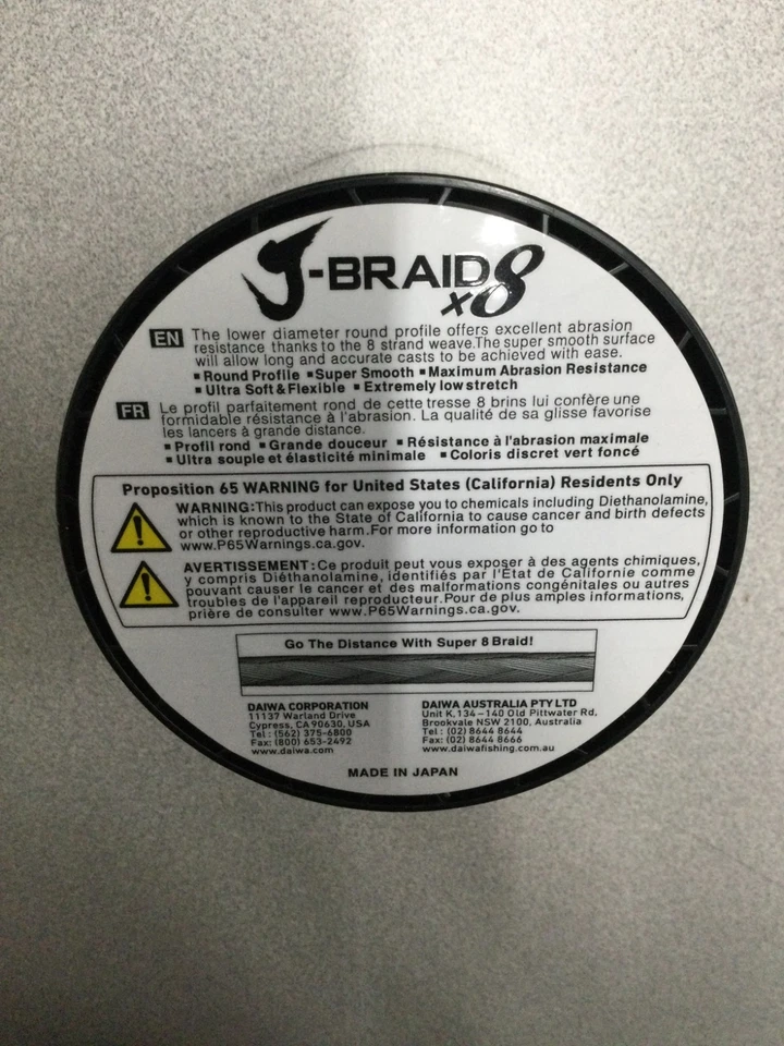 LÍNEA DE PESCA DAIWA J-BRAID X8U - 10 LB - 3000 M/3300 YD - VERDE OSCURO Foto 2 de 4