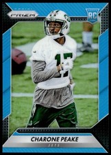 2016 PANINI PRIZM CHARONE PEAKE 251 MINT BLUE PRIZM RC 50/199 NEW YORK JETS