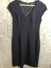 J.Crew Dress Womens 4 Wool Blend Navy Blue Stretch Cap Sleeve Career Business