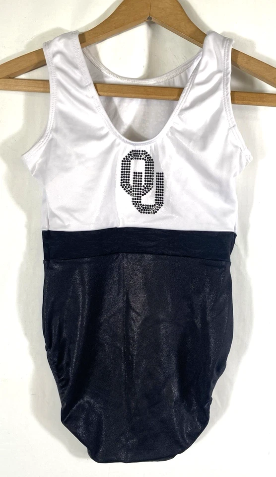 OU University Oklahoma Sooners Gymnastics Leotard Athlete Worn Small White Beads - Image 3 of 4