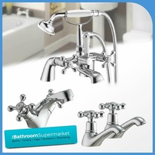 Traditional Classic Chrome Bathroom Taps Sink Basin Mixer Bath Filler Shower Tap