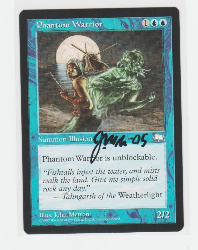 Magic the Gathering ~ Phantom Warrior ~ M/NM ~ Weatherlight ~ Signed by Artist