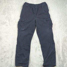 The Children's Place Boys 18 Husky Slim Navy Cotton Pull On Cargo Pants Elastic