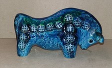 Sardatis /Castelsardo TORO in ceramica . Aldo Londi . Bitossi  serie Rimini Blu