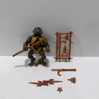 1988 Vintage TMNT Hard Head Donatelo Figure Playmates w/ belt + Weapons