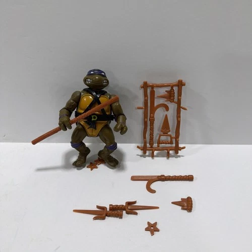 1988 Vintage TMNT Hard Head Donatelo Figure Playmates w/ belt + Weapons