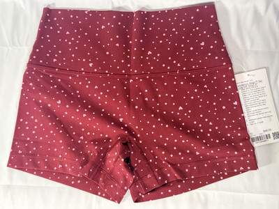 Lululemon Align No Line HR Shorts 4'' Sz 10 Red Heart Scatter Dot Valentines 2026