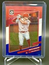 Rhys Hoskins 2021 Panini Donruss Optic Red White & Blue Prizm /199 #136 Phillies