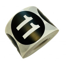 Inventory Numbers Labels   Number 11 Eleven 2" Peel  Stick 500 Stickers