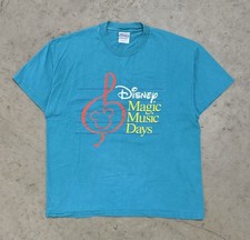 Vintage 90s Disney Magic Music Days T Shirt Aqua Sz XL Disneyland Single Stitch