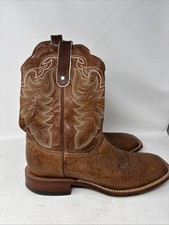 tony lama smooth quill ostrich Cowboy Mens boots size 11 D Leather Made In USA