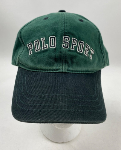 VTG Polo Sport Hat Green Strapback 90s Ralph Lauren