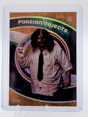 2025 Topps WWE Universe Mankind Foreign Objects Insert Gold Stone /75 #FOB-5