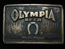 PI13131 VINTAGE 1974 PALE EXPORT TYPE OLYMPIA BEER BREWING CO. BELT BUCKLE