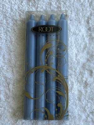 Root Candles Blue Dinner Taper Candles Factory Sealed Beeswax Blend Made USA NOS