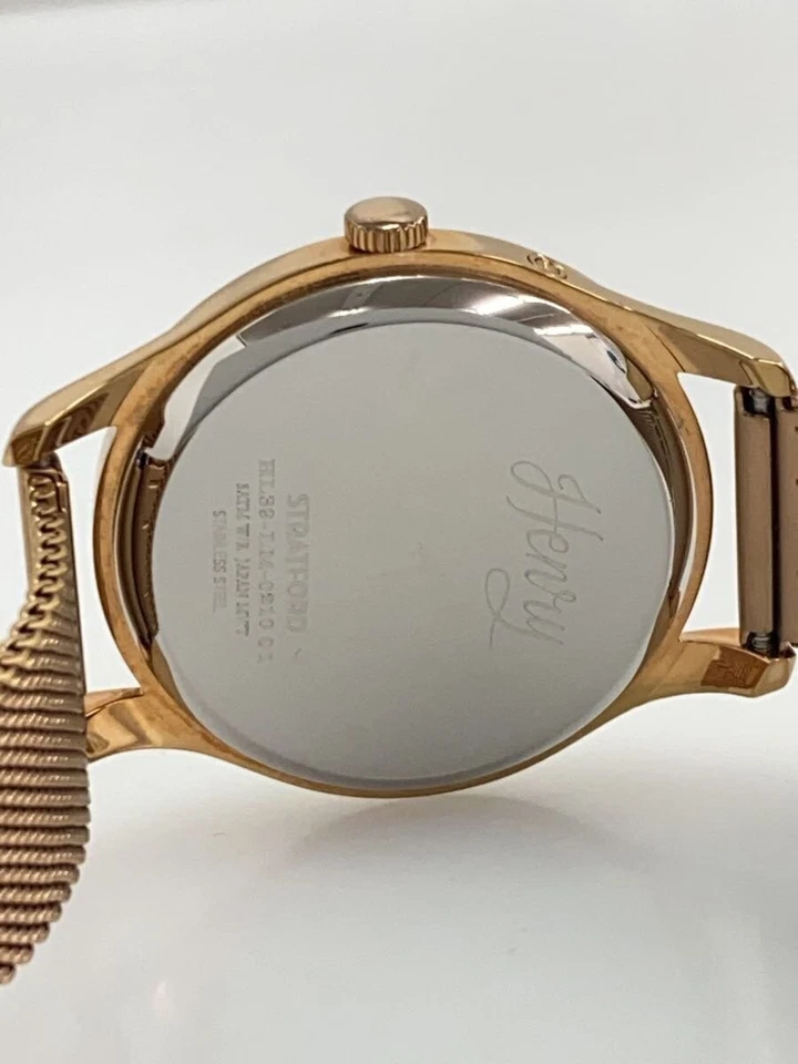 HENRY LONDON HL39-LM-0210 relógio de quartzo analógico preto aço inoxidável excelente Japão - Imagem 3 de 4