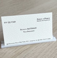 American Psycho business card Patrick Bateman...