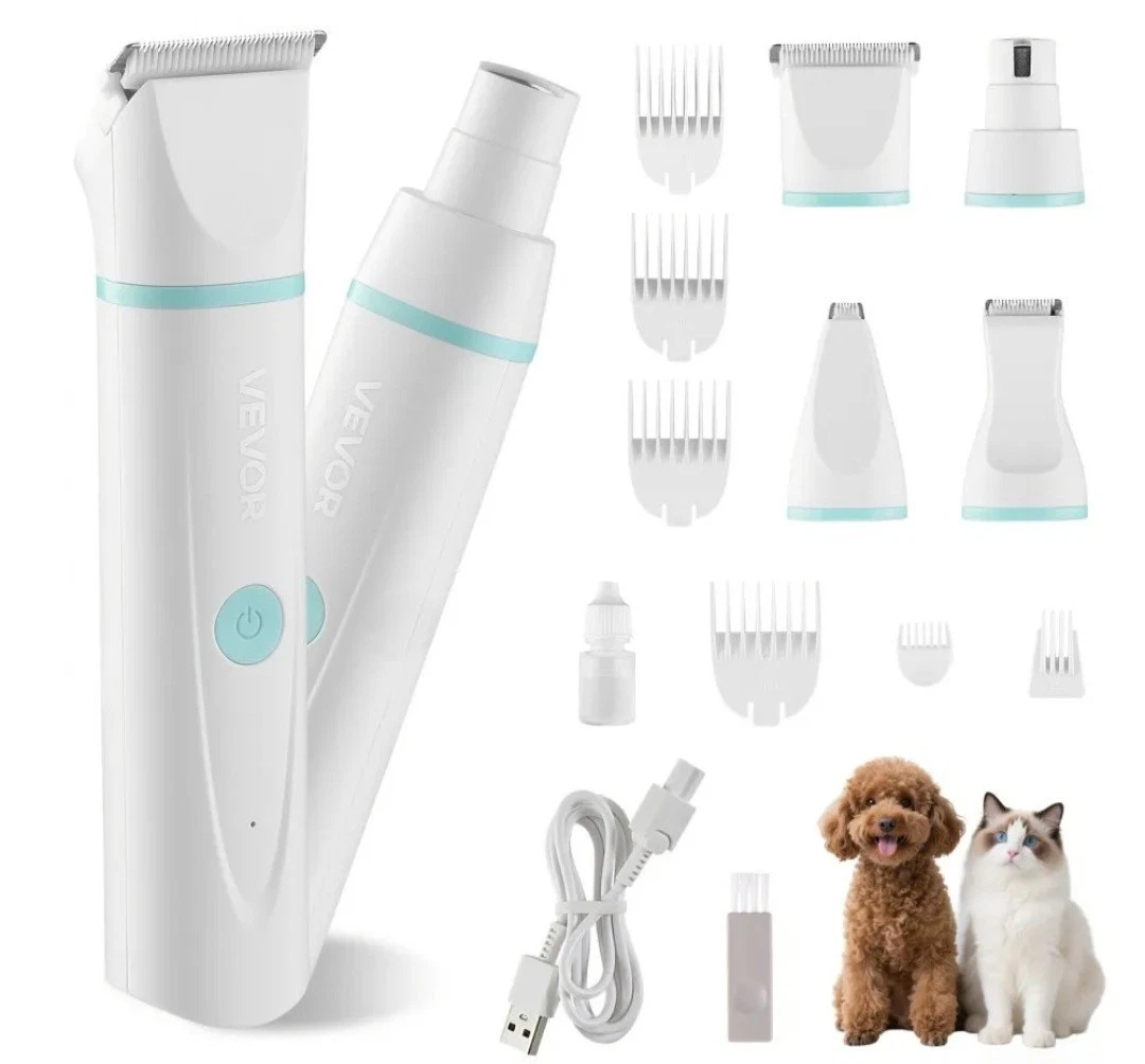 Dog Clippers for Grooming, 4 in 1 Dog Grooming Kit, Low Noise, Rechargeable Pet